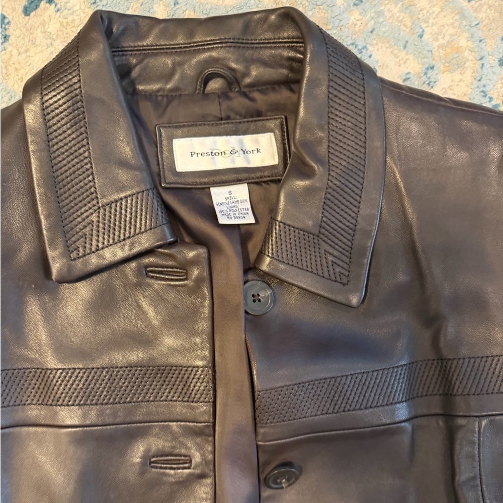 Preston & York Dark Brown Leather lamb skin Coat